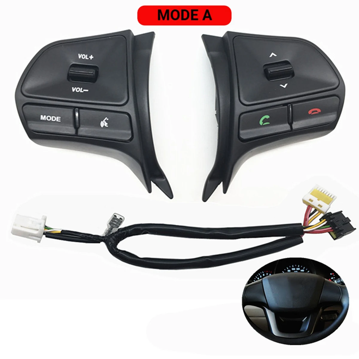 For KIA RIO K2 2011-2014 Multifunction Steering Wheel Control Button  o Phone Volume Switch with Backlight