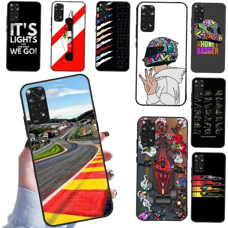 Formula 1 F1 Racing Circuit Case For Xiaomi Redmi Note 11 10 9 8 7 Pro 10S 9S 8T Redmi 10 9A 9C 9T Soft Cover