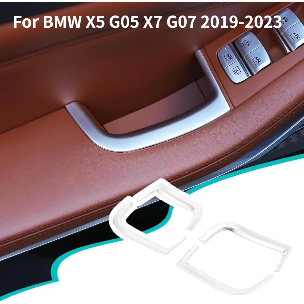 Car Upgrade For BMW X5 G05 X7 G07 2019-2023 ABS Door Handle Storage Box Cover Trim Sticker Inner Panel Auto Interior Accessories