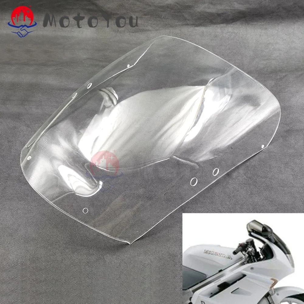 For Honda Interceptor 750 VFR750 1990-1993 VFR750F Windshield Windscreen Front Glass Waterproof Viser Visor Wind Deflector