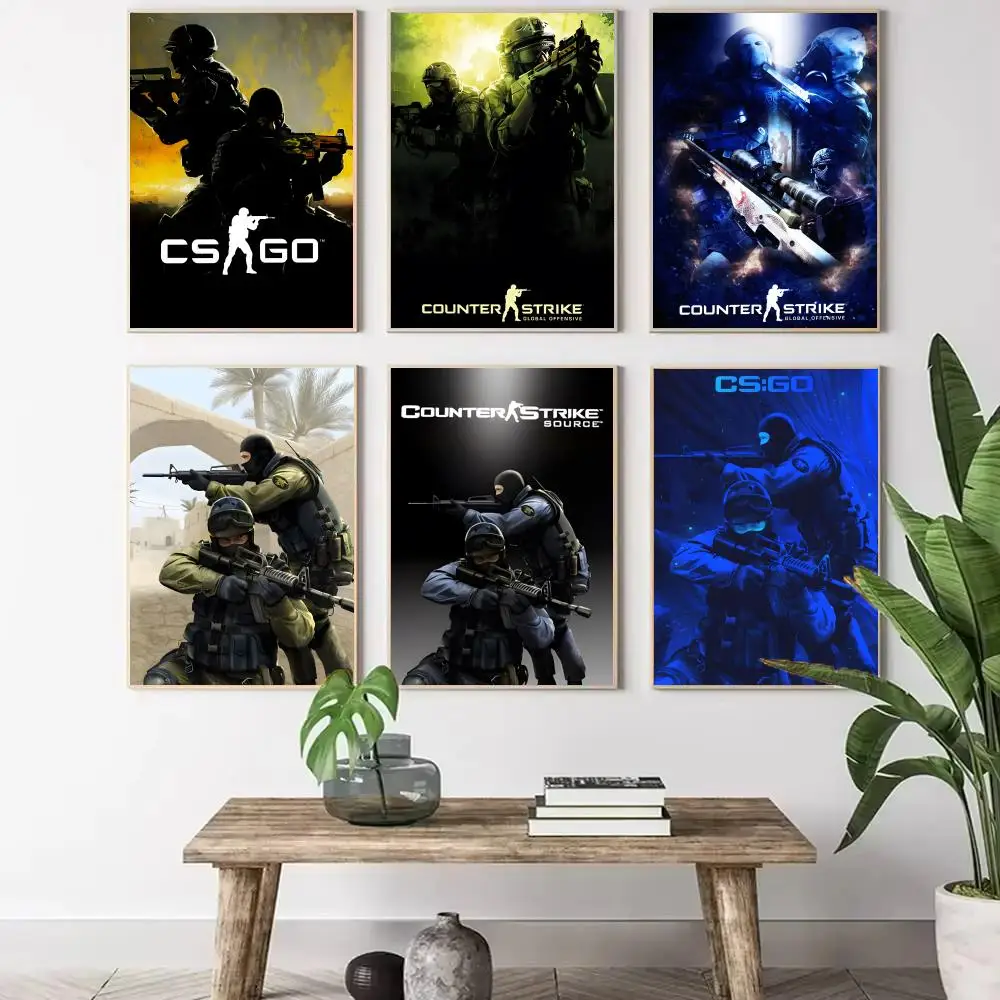 CSGO C-Counter-Strike Global Offensive-S Painting Calligraphy Canvas Poster Wall Art Aesthetic Home Decoration for Living Room