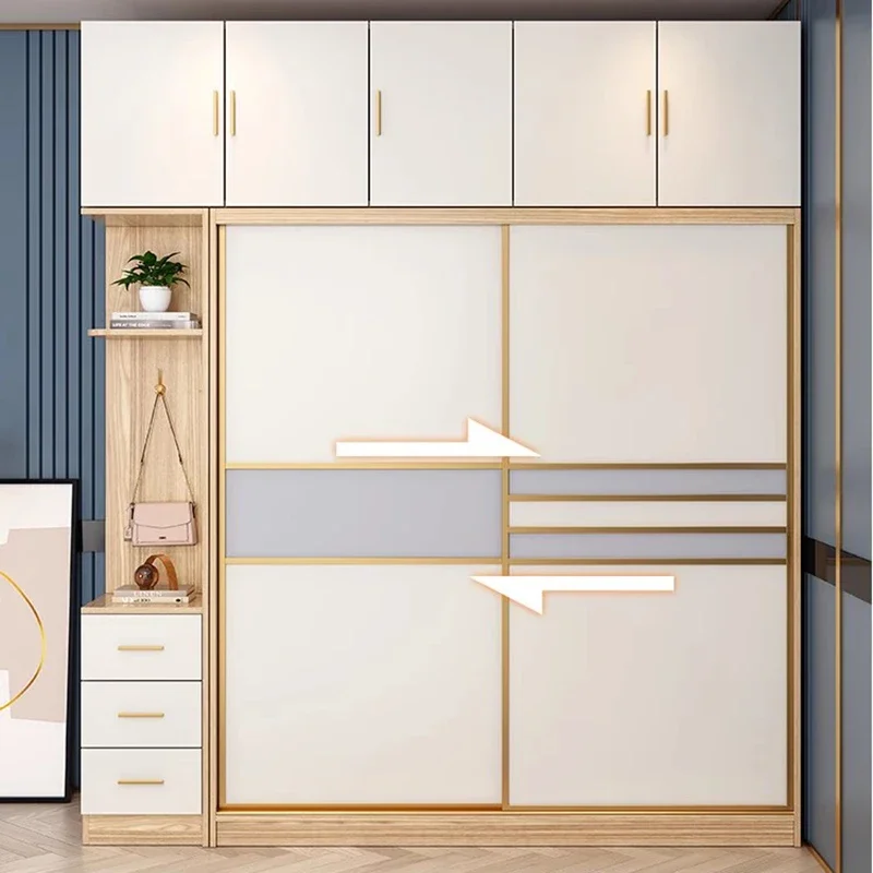 Simple Wooden Wardrobes Clothes Display Free Shipping Drawer Cabinets Hanging Bedroom Mueble Para Colgar Ropa Furniture Bedroom