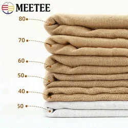 50/100x160cm Meetee Natural Burlap Fabric Per Meter Mesh Linen Textile Cloth for Bags Placemats Tablecloth DIY Decor Accessories