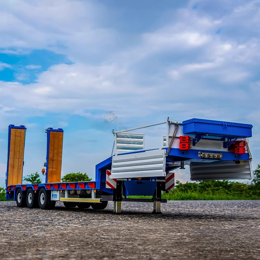 NEW LESU 1/14 Project Dragon Boat Hydraulic Lift Tail plate Half -trailer High negative heavy airbag hanging small wheel