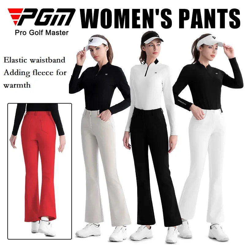 PGM Golf Pants for Women Autumn Winter Golfer Clothing Thicken Warm Velvet Ladies Golf Trousers Plush Casual Girls Sports Pants