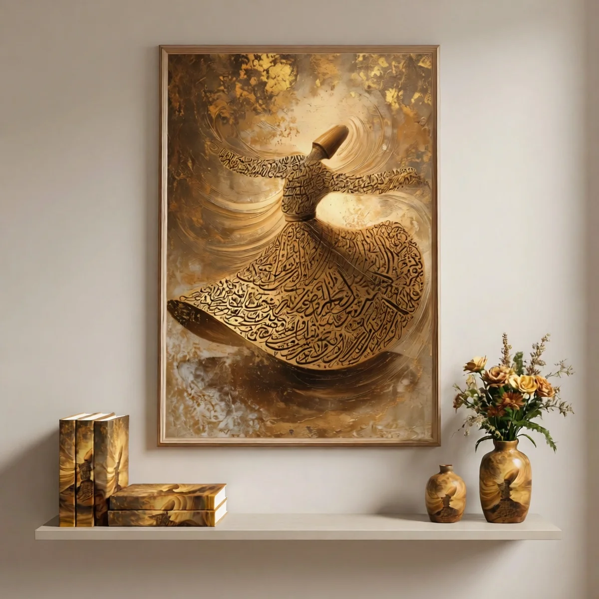 1pc Frameless Whirling Dervish Dance | Art Canvas Painting, Creative Wall Art, Suitable for Living Room, Bedroom, Kitchen Decor