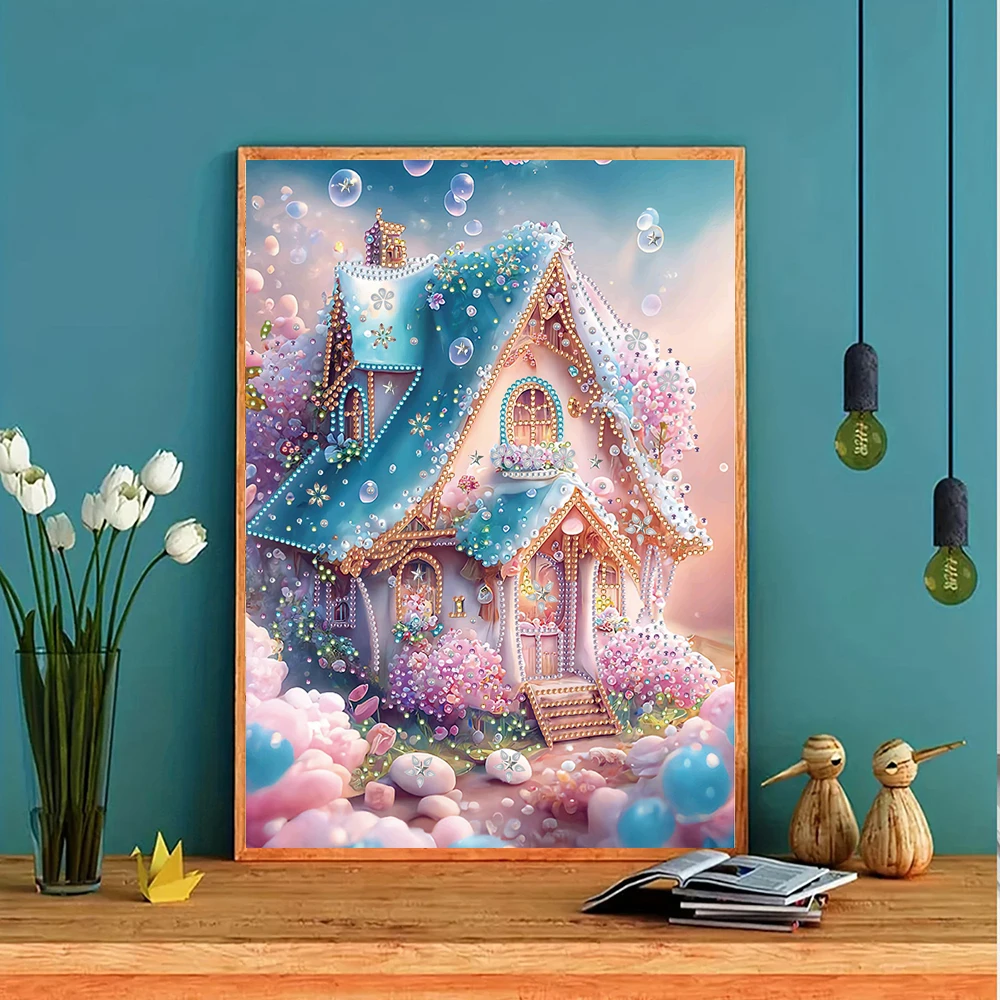 HOMFUN 5D pittura diamante fai da te forma speciale trapano casa delle fate paesaggio cristallo ricamo strass decorazione della parete di casa