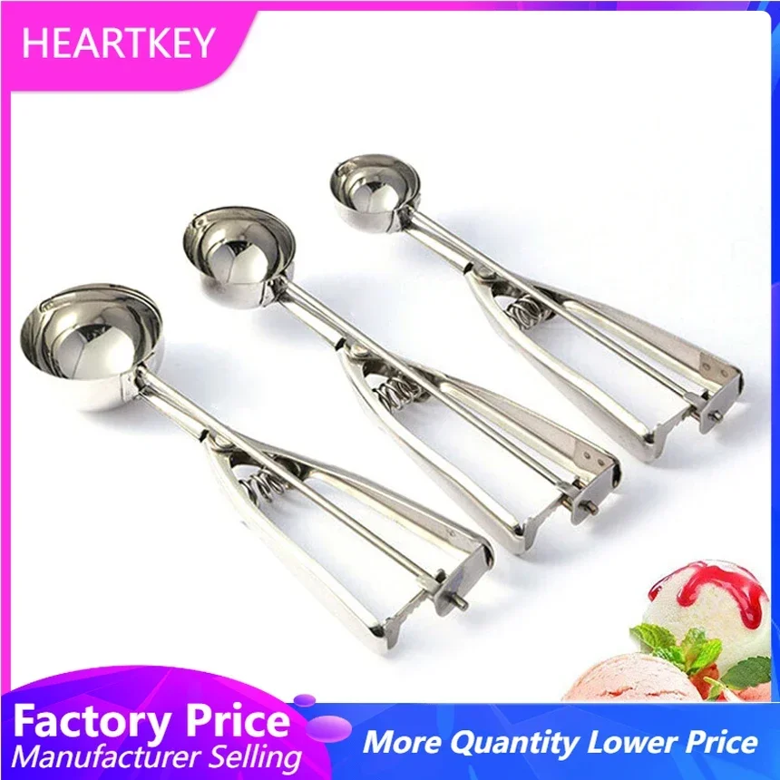 Cookie Scoop Set Professional Heavy Duty Fruit Muffin Cookie Scooper Stainless Steel Ice Cream Scoops Set of 3 with Trigger