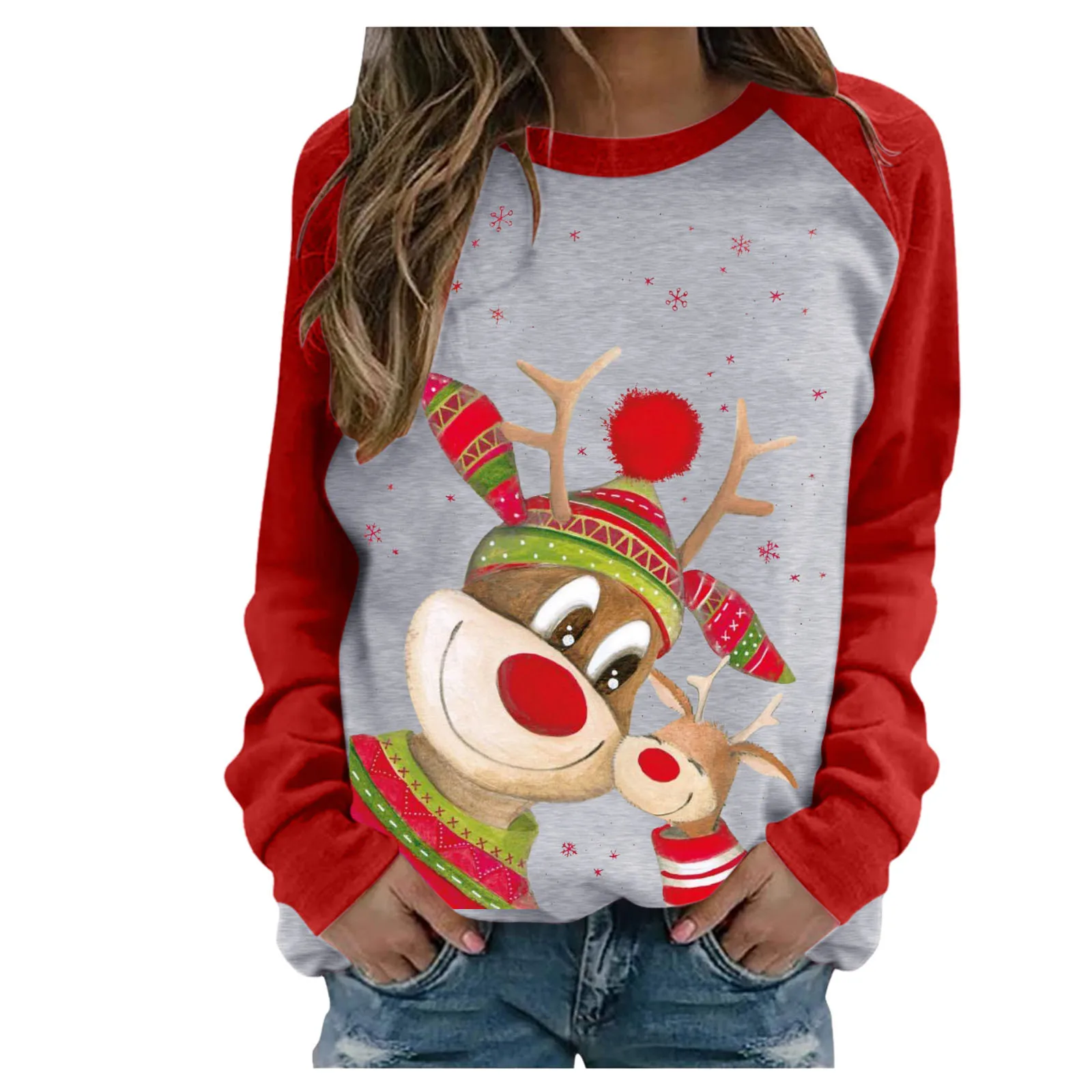 Christmas Cartoons Women Sweater Winter Long Sleeve Women's s Homesuit Woman s Fashion  Pull Femme