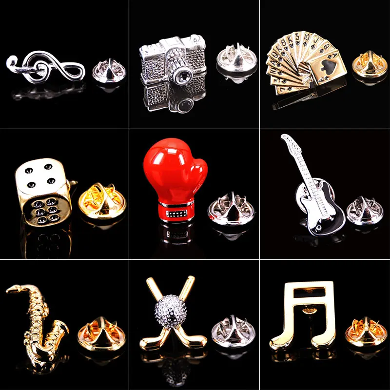 1PC Rock Music Brooch For Men Piano Guitar Drum Violin Saxophone Brooch Musical Badge Lapel Pins Brooches Wedding Accessories