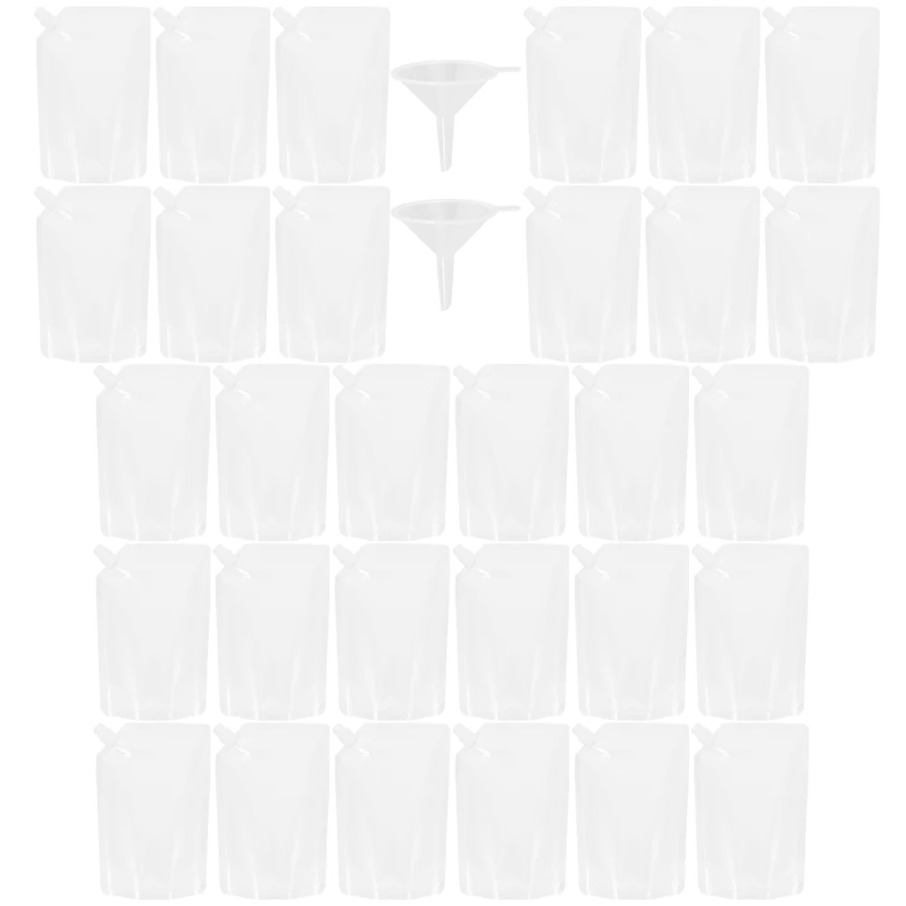 

1 set Drink Bags 250ml Clear Left Mouth Reusable Leak Proof Foldable Travel Pouches Flask Storage SolutionDrink Containers
