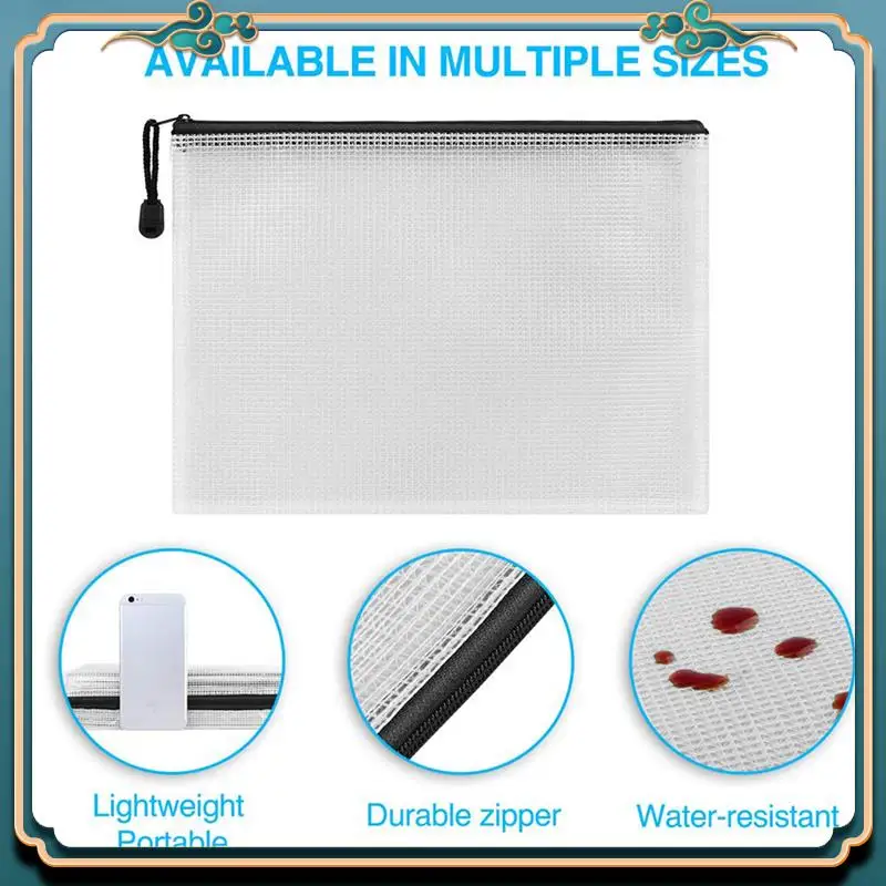 ABJG-84Pack 지퍼 파우치(7가지 크기)학교 사무용품 크로스 스티치 정리 보관용