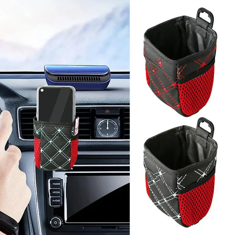 

Car Storage Bag Car Air Vent Box Outlet Bag For Mobile Phone Key Sunglasses Vent Dashboard Tidy Hanging Leather Organizer Box