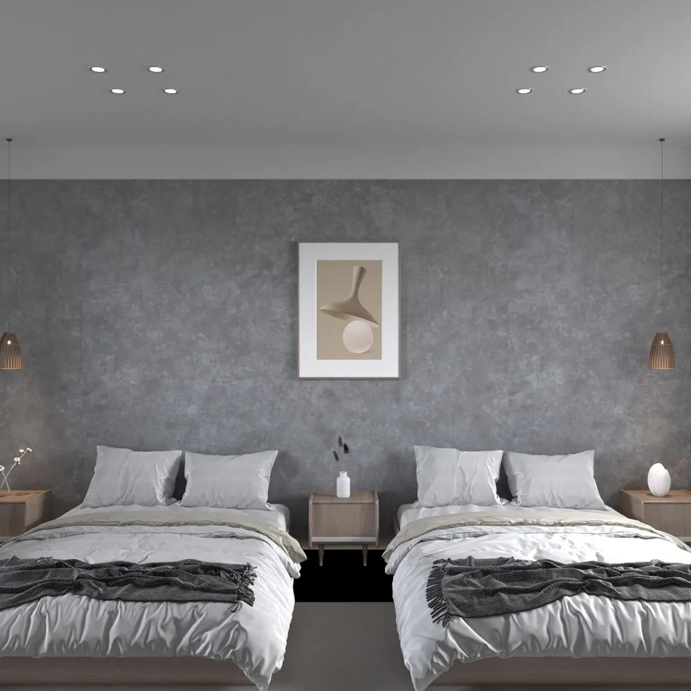 ورق جدران قابل للتقشير واللصق من الخرسانة باللون الرمادي الفاتح مقاوم للماء، سميك ومتين للتصميم الداخلي الحديث #6