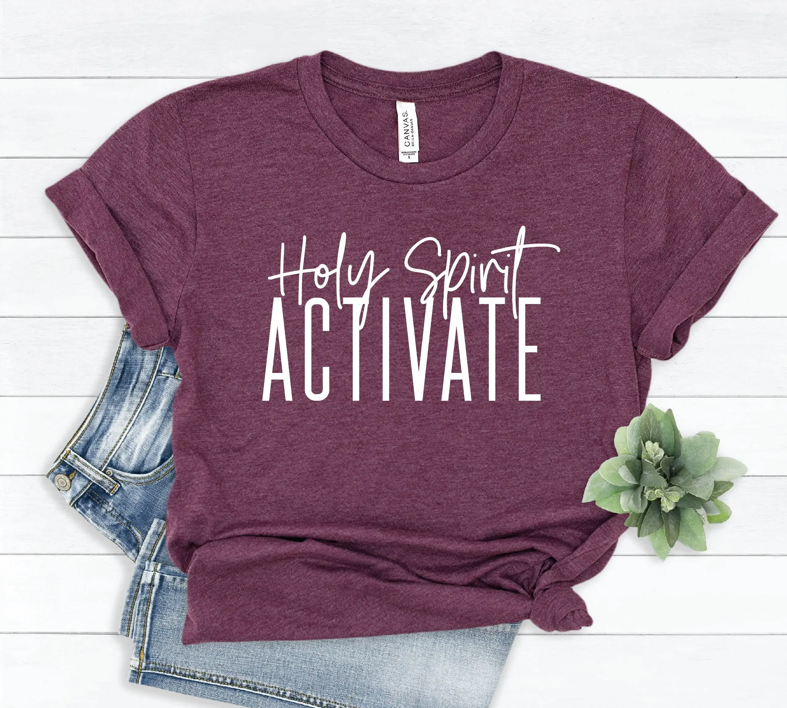 Christmas T Shirt For Women Holy Spirit Activate Gift Family Matching Funny Christian