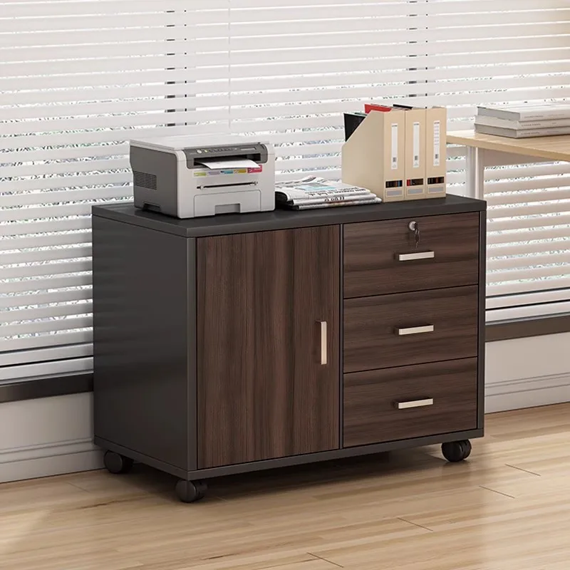 

Деревянный офисный шкаф для документов с замком и выдвижными ящиками