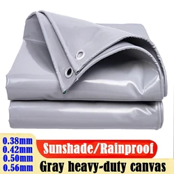 Gray Heavy-Duty PVC Canvas Thicken Coated Banner Outdoor Camping Tent Canopy Pergola Sun Shelter Car Shed Awning