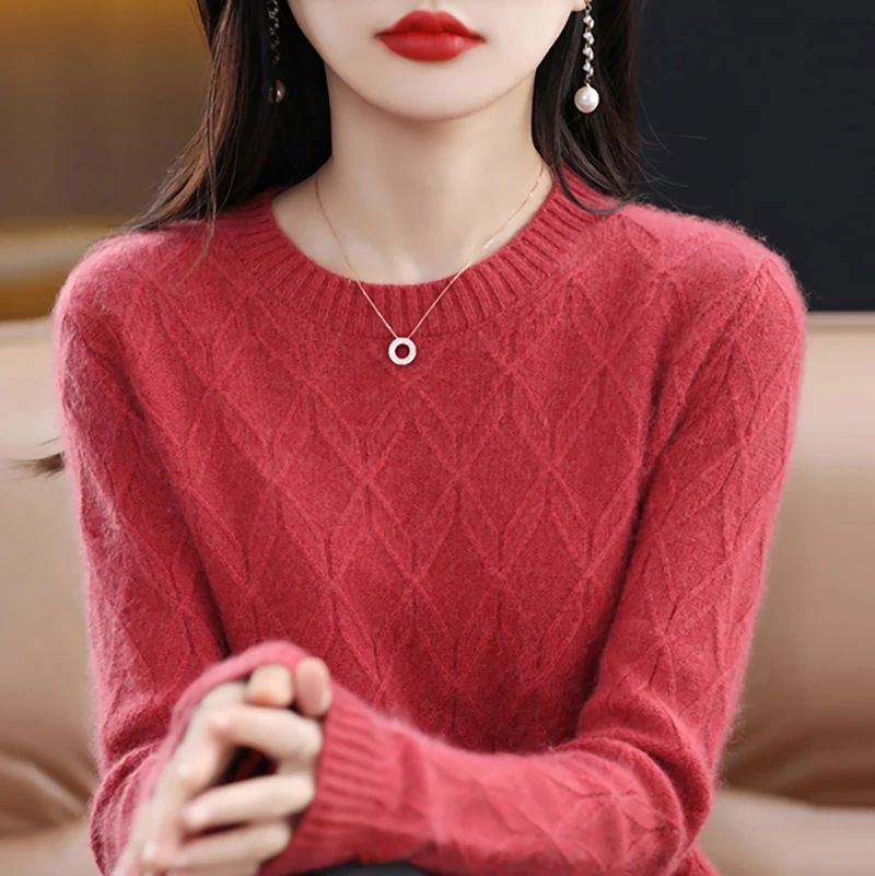 Women Sweater Cashmere Pullover Merino Wool knitwears Winter 2023 Knit O-neck Jumper Tops Spring Korean Fashion Traf y2k Clothes