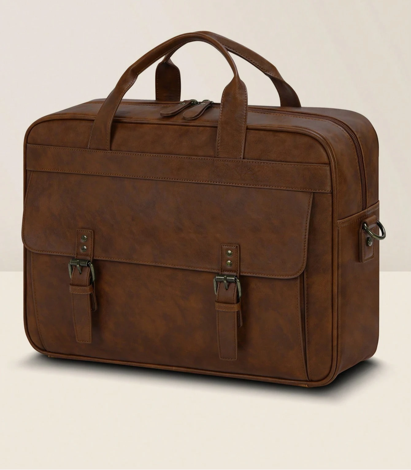 Bolso bandolera de cuero vintage para hombre, maletín para portátil de 16 pulgadas, bolso grande impermeable para computadora con correa para el hombro, bolso de estilo vintage informal para trabajo y negocios