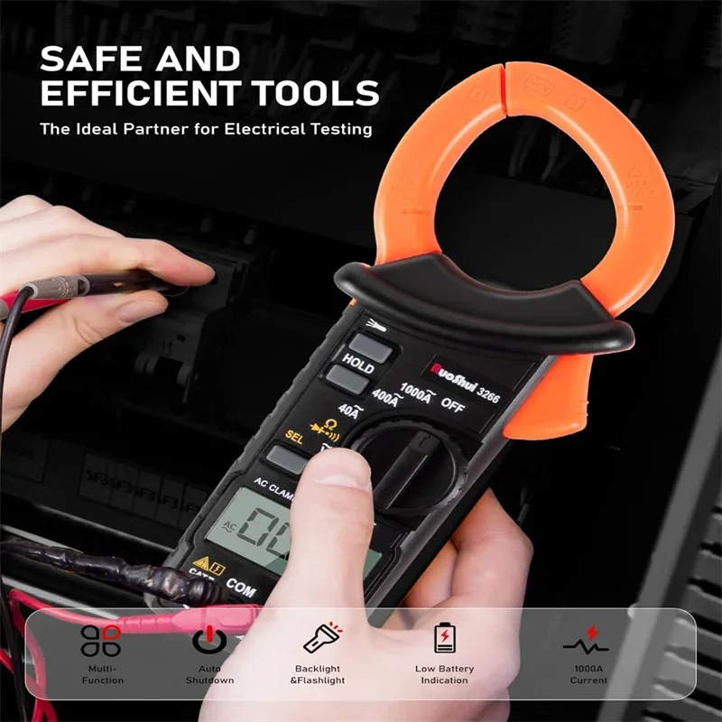 RUOSHUI Digital Clamp Meter multimetro di corrente a distanza automatica Tester di Contiunity del diodo di resistenza alla tensione con torcia NCV