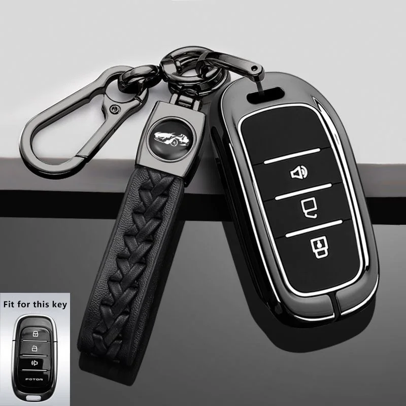 Zinklegierung Autoschlüsseletui für FOTON TUNLAND V7 V9 Auto-Styling Fernbedienung Abdeckung Shell Schlüsselanhänger Gehäuse Ringhalter Fob Zubehör – Detail 8