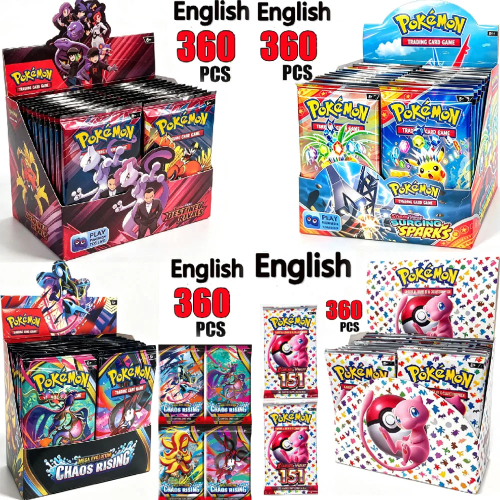 360Pcs English Poke TCG Ecarlet & Violet Etsncelles Astral Radiance Obsidian Flames Booster Box Cards Game 36 Pack Box