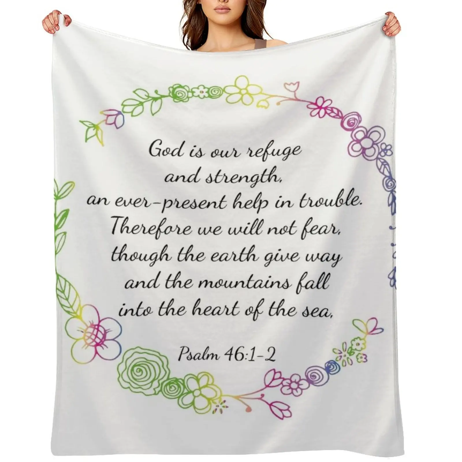 

Psalm 46:1-2 Throw Blanket Heavy Plaid on the sofa Stuffeds Blankets For Bed Blankets