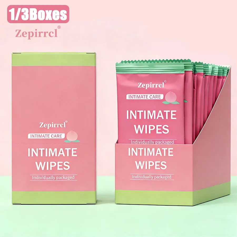 Feminine Care Disposable Wipes| 60/180 Counts, Mild & Skin-Friendly, Exquisite Individually Wrapped, Suitable for Daily Use, Menstrual Period, Travel, Fitness & Postpartum Care 40 or 60 wipes per box| Size: 20*15cm