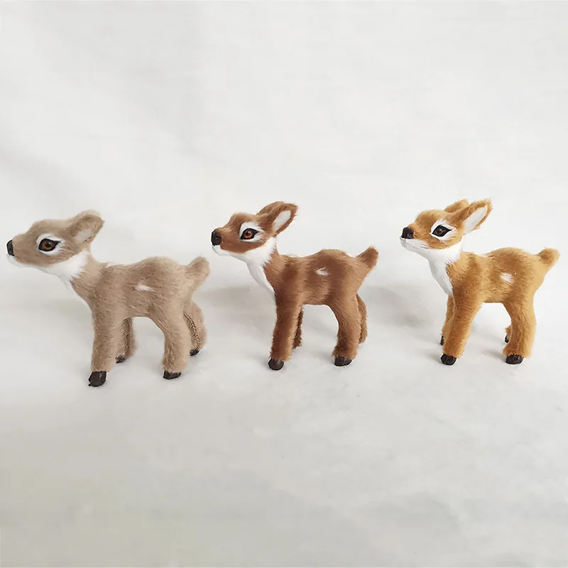 1pcs/2pcs Simulation Animal Model Small Sika Deer Craft Christmas Deer Ornament Kid Gift Forest Animal Home Desk Dollhouse Decor