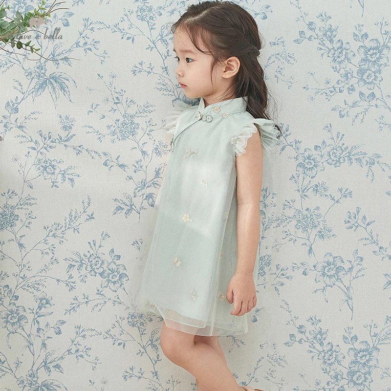 DB2221771 dave bella summer baby girls fashion floral dress with small bag party dress children girl infant lolita 2pcs clothes