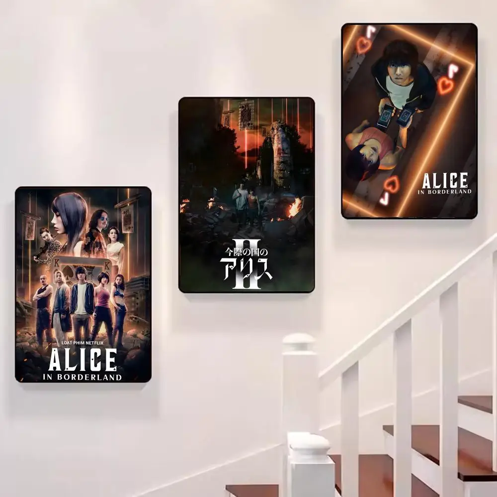 العلوم الإثارة البرامج التلفزيونية أليس في بوردرلاند المشارك لوحة ذاتية اللصق مع المطبوعات غرفة نوم المنزل غرفة المعيشة الديكور #4