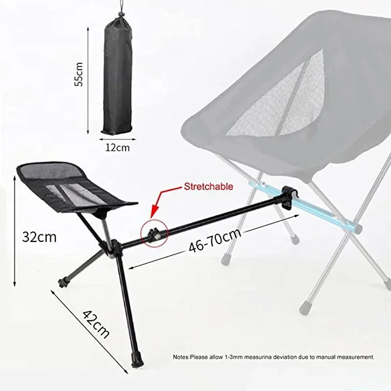 Portable Folding Retractable Footrest Leg Rest Camping Chair Kit for Folding Reclining Swing Chair Moon Beach Recliner Chair