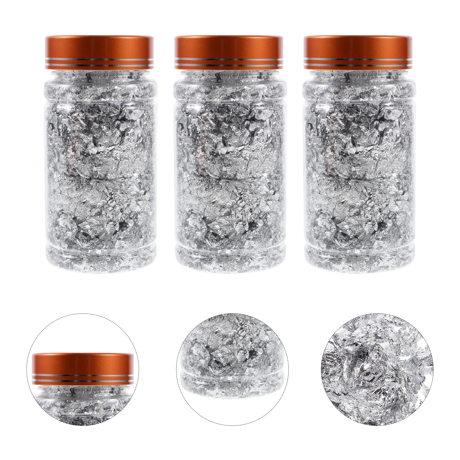 Papier feuille d'argent pour décoration d'ongles, 3 pièces, facile à appliquer sur les ongles artificiels naturels, maquillage de fête, bricolage artisanal pour la maison