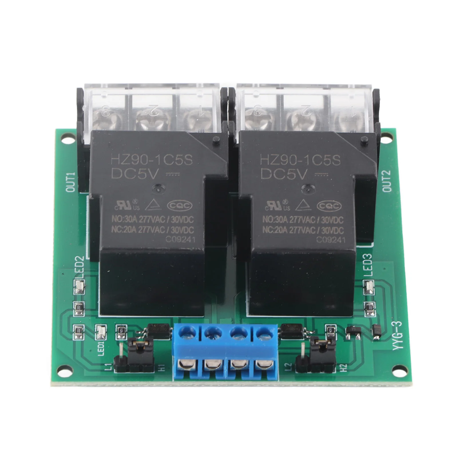 Módulo de Relé de 2 Canales 12V 5V 24V Capacidad de Salida de hasta 30V 30A o AC 250V 30A Módulo de Placa de Relé con Aislamiento por Optoacoplador