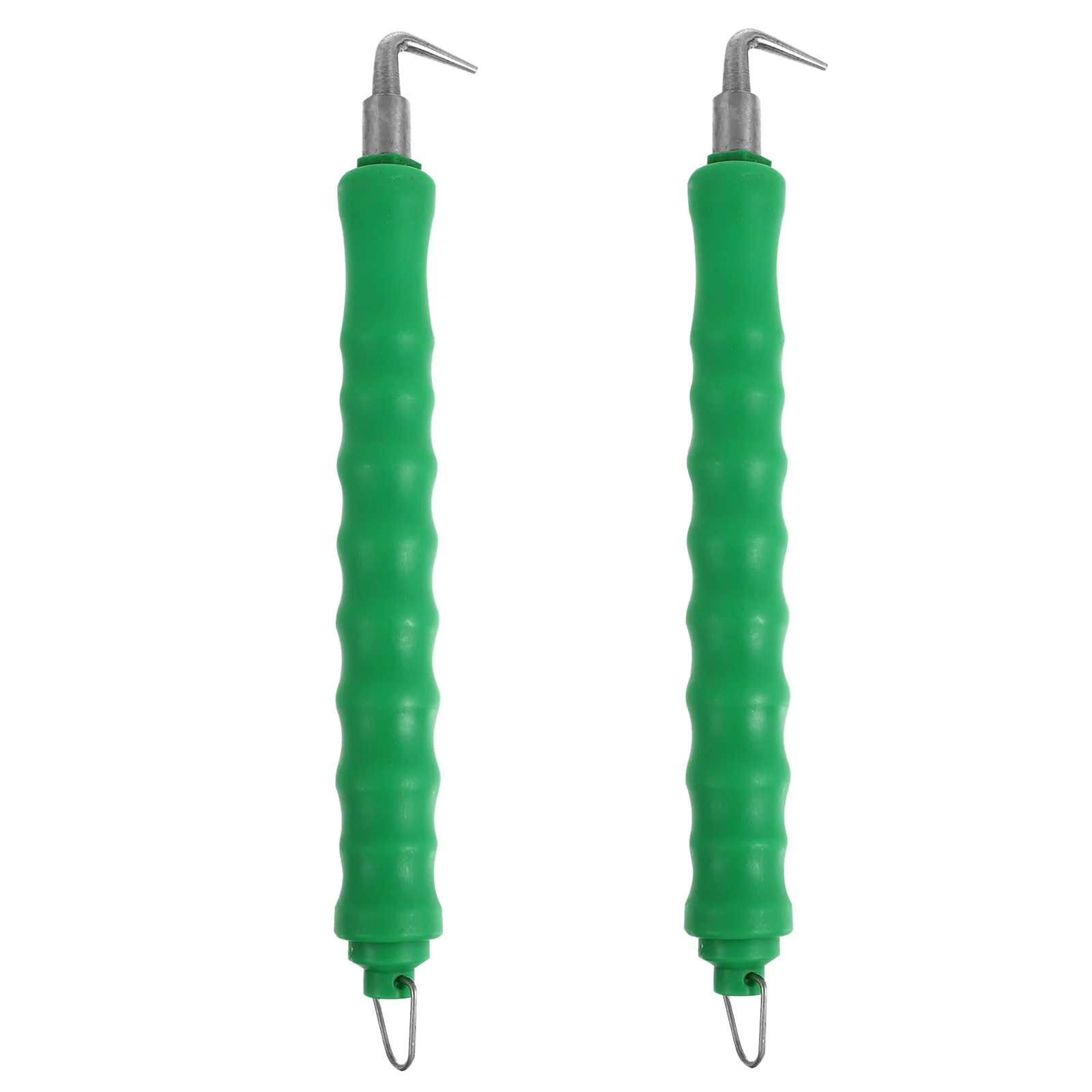 2Pcs Semi-automatic Wire Heavy Duty Rebar Ties Tool Pull Tie Wire Rubber Grip Handle Reduce Fatigue (Green)