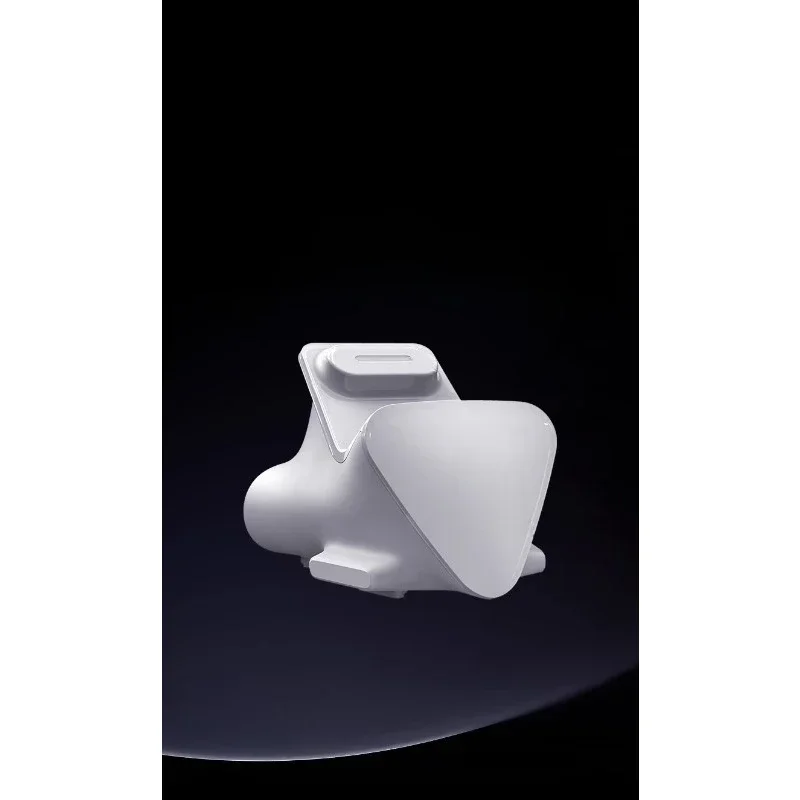 Gamepad, white charger, magnetic charging base.