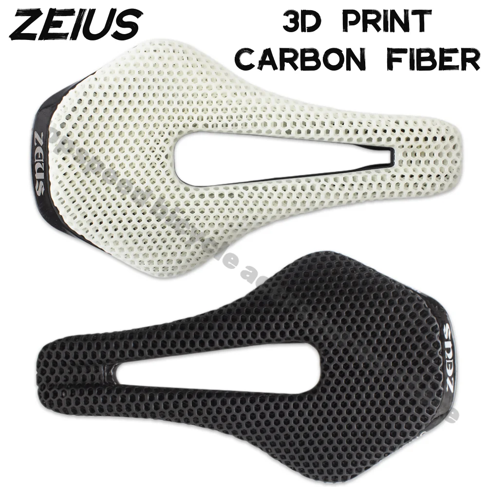 

ZEIUS 3D Printed MTB Mountain Bicycle Saddle Carbon Fiber Ultralight Road Bike Hollow Cushion Comfort Breathable Cycle Seat Part