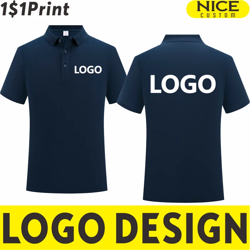 Summer 100% Cotton Polo Custom Lapel Short Sleeve Polo Embroidery Personality Logo Corporate Team Shirt Print Exclusive Pattern
