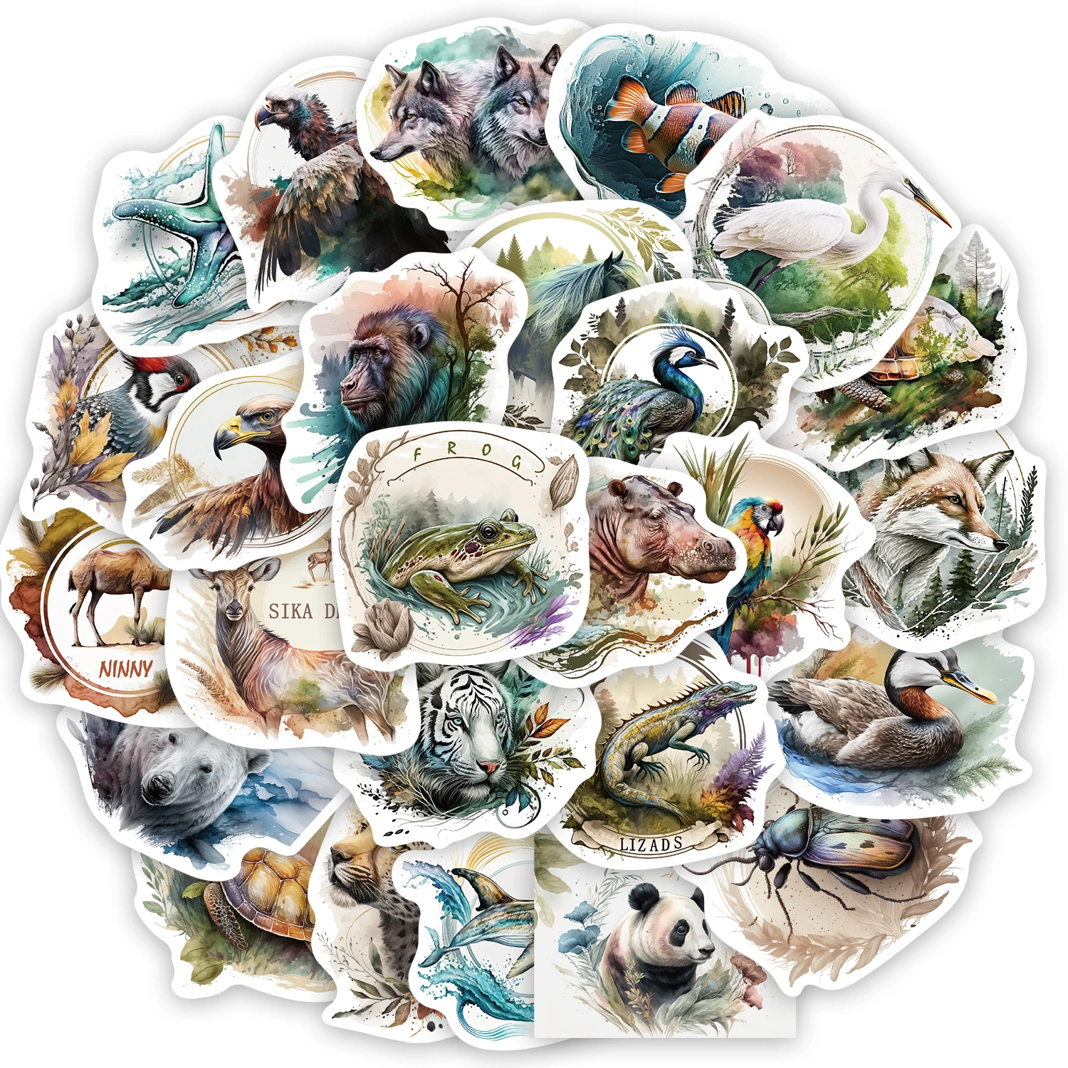 50 قطعة من ملصقات الحياة البرية الكرتونية الممتعة DIY جراب هاتف الكمبيوتر المحمول كوب ماء ملصقات ألعاب الكمبيوتر #2