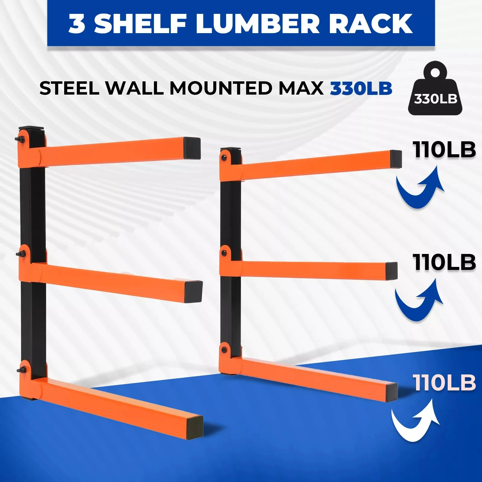 Imagem -03 - Wall Mount Organizador de Madeira e Armazenamento de Madeira Metal Rack com Níveis Uso Interior e Exterior Garagem Organizador Arranjo Ferramenta