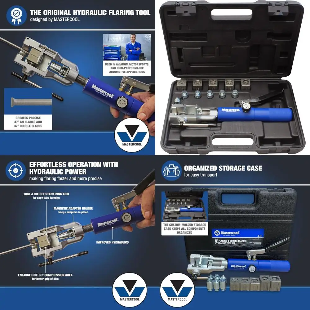 

Набор гидравлических токарных инструментов для 37-й серии ° Двухсторонняя фальцовка для авиационной и автомобильной промышленности - совместимость со сталью и легкой нержавеющей сталью