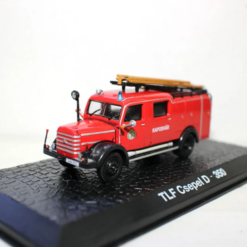 Motor de bomberos fundido a presión, escala 1/72, TLF Csepel D-350, modelo de coche de aleación, juguete coleccionable, regalo, adorno de exhibición de recuerdo