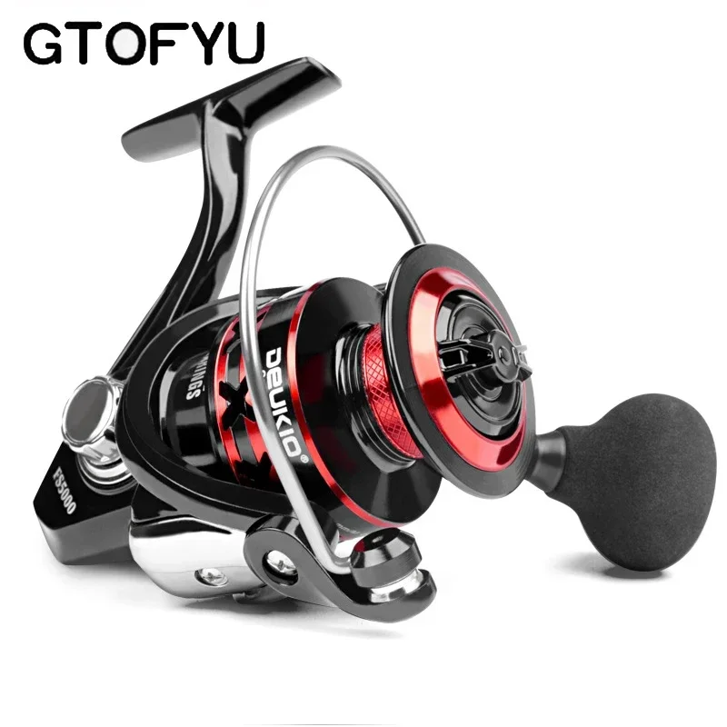 

GTOFYU Brand High speed 5.0:1 Fishing Reel 2000-7000 Spinning Reel Max Drag 20Kg long shot Fishing Bearing System wheel carret