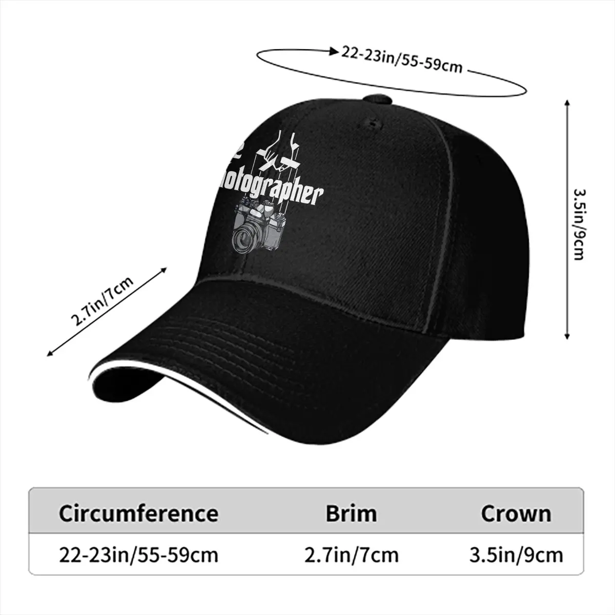 Photographer Camera Patent Multicolor Hat Peaked Men's Cap The Photographer Personalized Visor Protection Hats