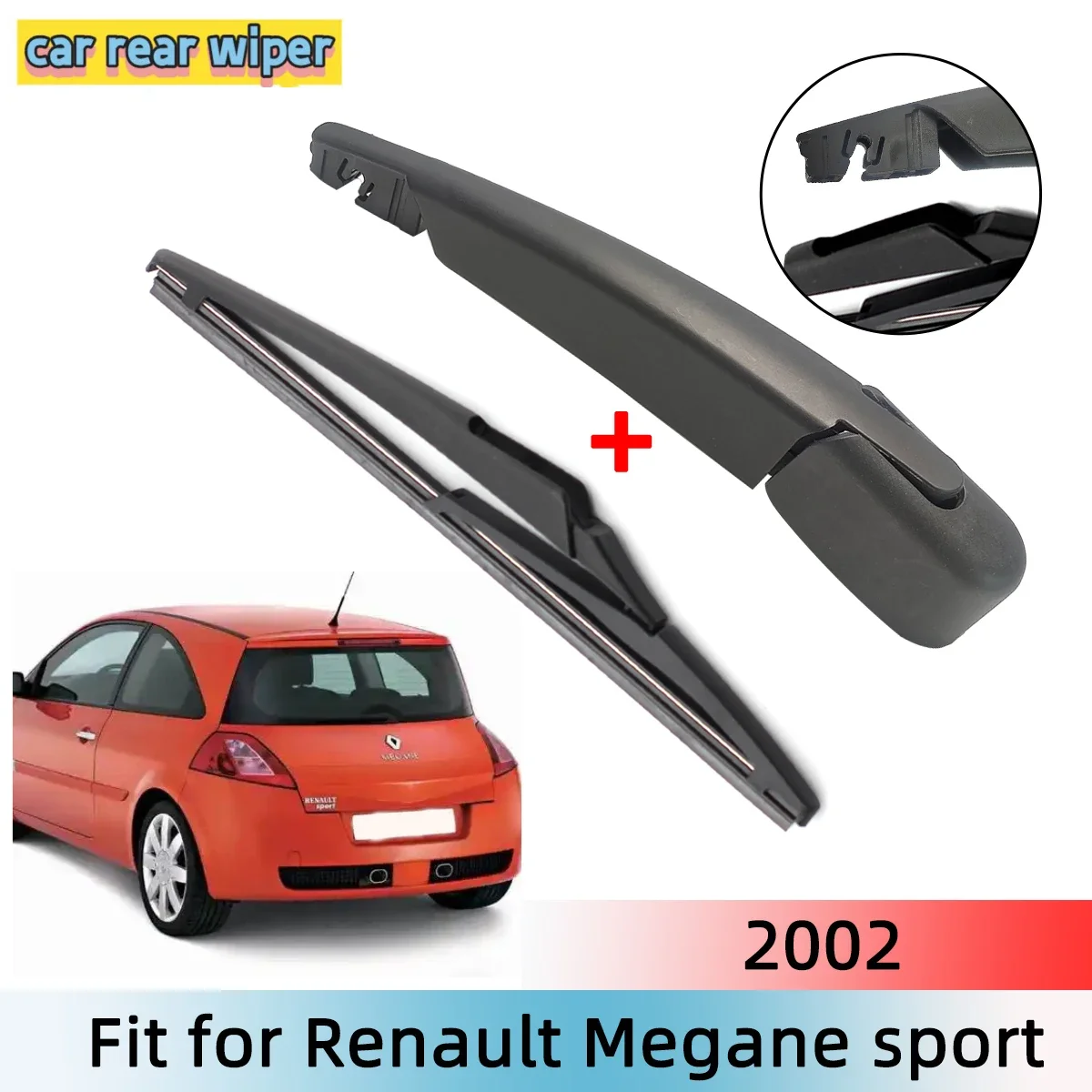 

Rear Wiper Blade & Arm Set Kit For Renault Megane sport 2002 Windshield Windscreen Rear Window