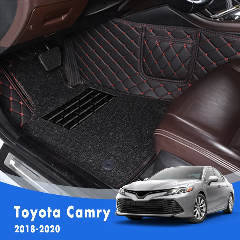 

For Toyota Camry 8th XV70 2023 2022 2021 2020 2019 2018 Luxury Double Layer Wire Loop Car Floor Mats Auto Interior Carpet Cover