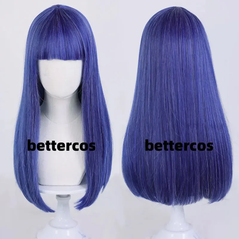 Ennui طويل أزرق مجعد الحرارة تأثيري القبعات غطاء رأس غطاء شعر مستعار