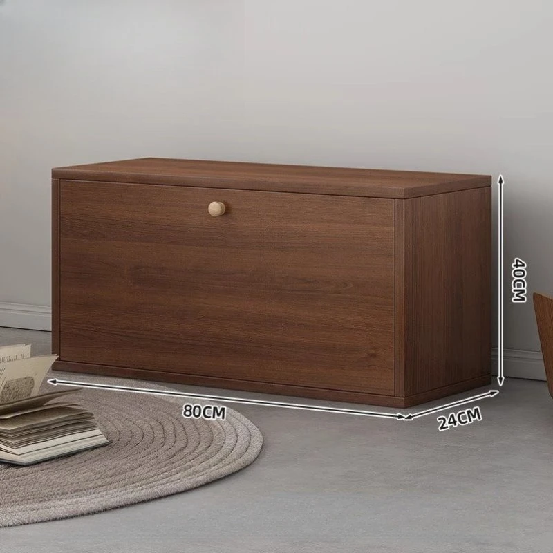Low Profile Solid Wood TV Stand Modern Living Room Furniture Entertainment Center Storage Cabinet with Display Shelves