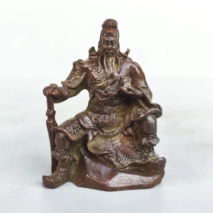 

Bronze cast Guan Gong sits like Guan Erye, tea ceremony, tea pet old objects home decoration accessories