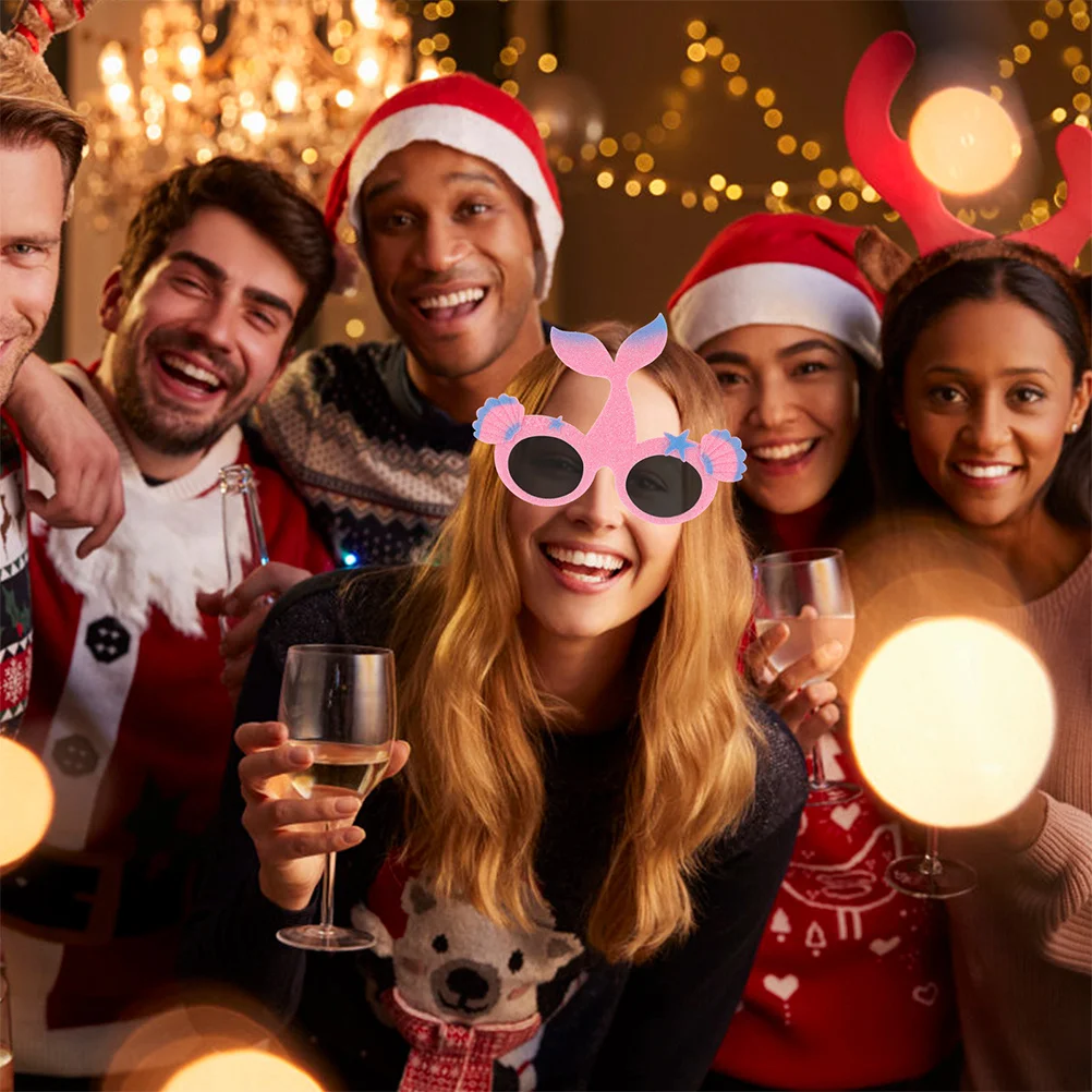 2 pçs havaiano luau óculos sereia festa favores diversão óculos para celebração de aniversário festas de praia traje tropical vestir-se